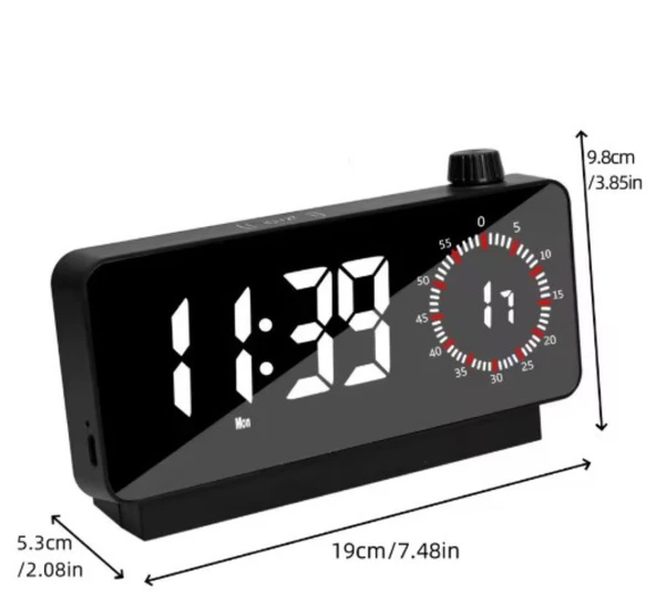 Monozone Elektronik Masaüstü Çalar Saat Çift Dijital Başucu Ofis Ev Geri Sayımlı Sıcaklık Göstergesi - Resim 2