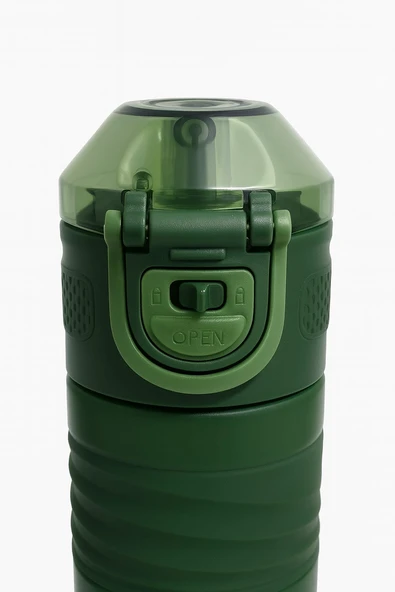 Dekorasyaa Paslanmaz Çelik Sızdırmaz Termos - Yeşil - 550 ml - Kilitli - 4