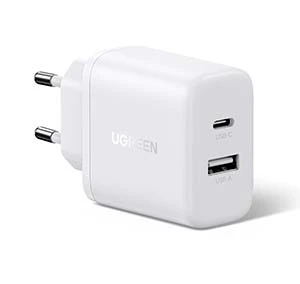 UGREEN 20W 2 PORTLU HIZLI ŞARJ CİHAZI, 1XUSB-A, 1X USB-C BEYAZ - 45310 ürün görseli