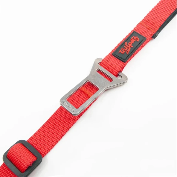 Tailpetz Araç Emniyet Kemeri Tokalı Kedi Köpek Gezdirme Kayışı M Kırmızı 102 cm - 3