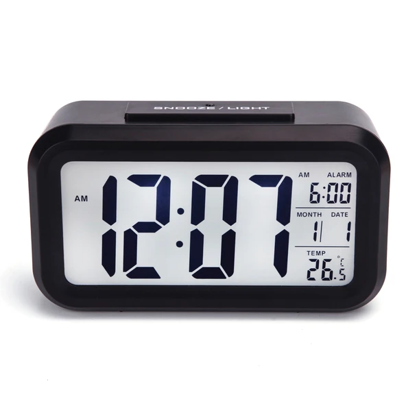 Dijital Alarmlı Masa Saati Led Ekran Siyah