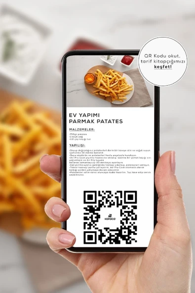 Karaca Air Pro Cook Manuel XL Airfryer 4 lt Yağsız Krem Gold Fritöz - Resim 2