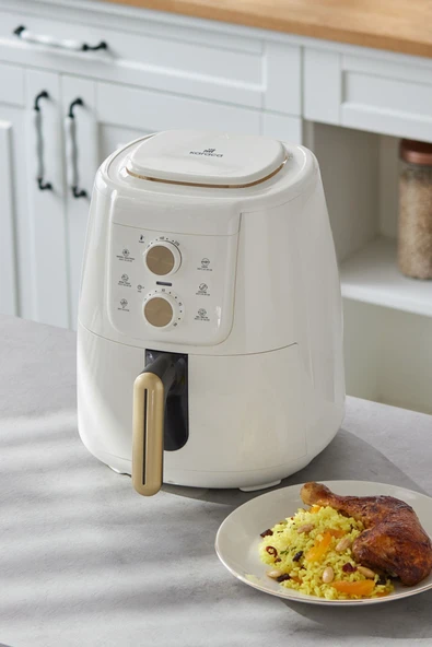 Karaca Air Pro Cook Manuel XL Airfryer 4 lt Yağsız Krem Gold Fritöz - Resim 4