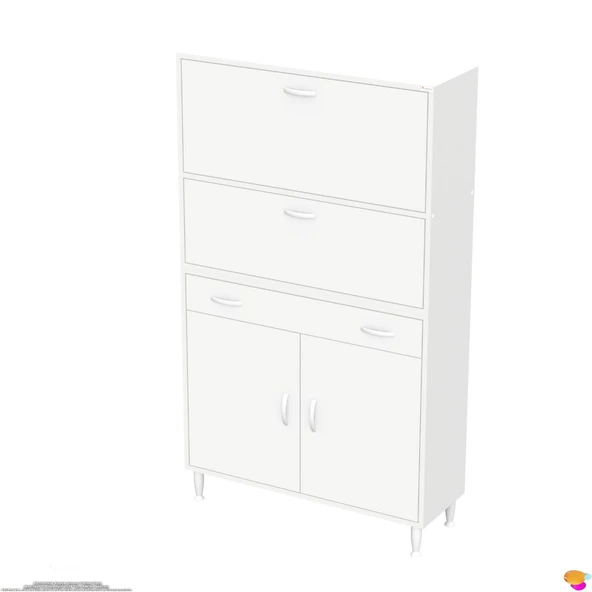 Modilayn VİO (95x163,4x32,5 cm) Yeni çekmeceli, kapaklı, ekmeklikli, çok amaçlı mutfak dolabı. - 6