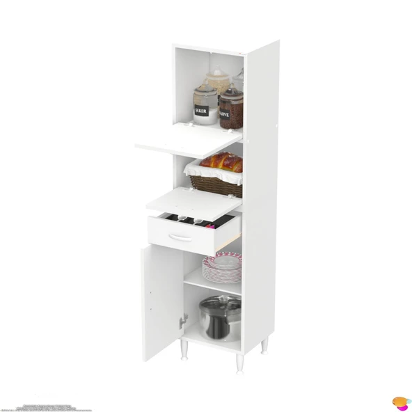 Modilayn VİO (45x163,4x32,5 cm) Yeni çekmeceli, kapaklı, ekmeklikli, çok amaçlı mutfak dolabı. - 6