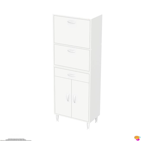 Modilayn VİO (65x163,4x32,5 cm) Yeni çekmeceli, kapaklı, ekmeklikli, çok amaçlı mutfak dolabı. - 7