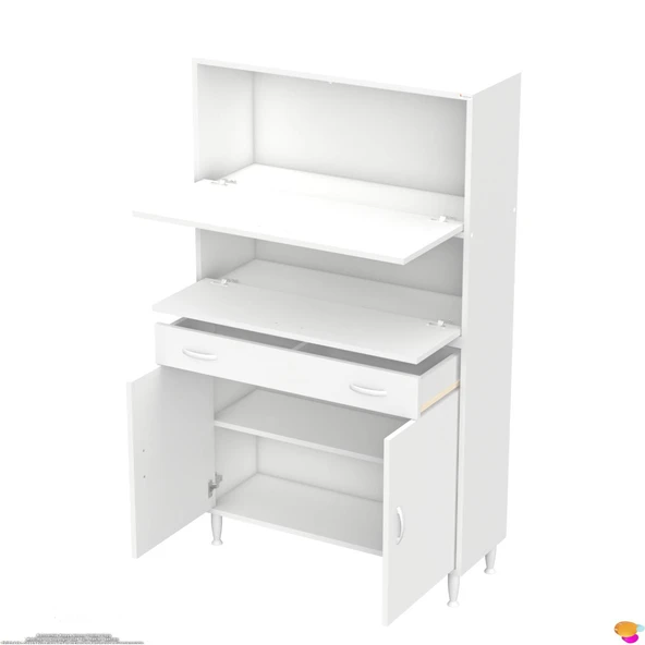 Modilayn VİO (90x163,4x32,5 cm) Yeni çekmeceli, kapaklı, ekmeklikli, çok amaçlı mutfak dolabı. - Resim 8