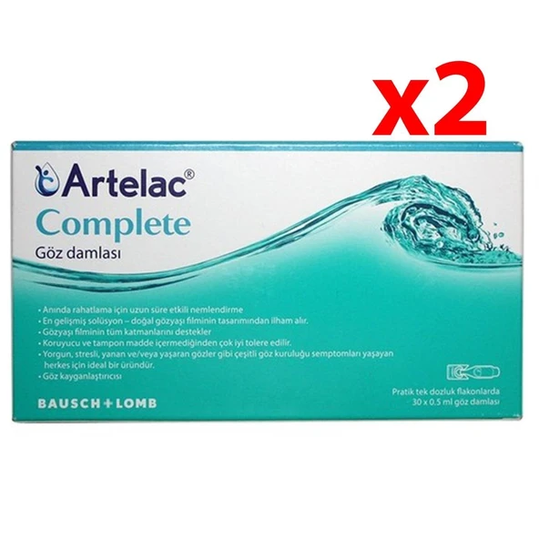 Bausch & Lomb Artelac Complete Göz Damlası 0.5 ml x 30'lu Flakon 2 Adet