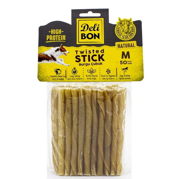 Delibon Deri Kalın Burgu Çubuk 50 Adet Natural ürün görseli 1