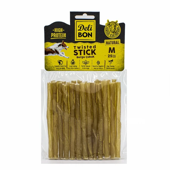 Delibon Deri Kalın Burgu Çubuk 25 Adet Natural ürün görseli 1