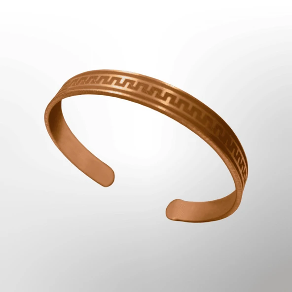 Geometrik Şık Marka Desenli Bakır Bileklik – Minimalist Unisex Ayarlanabilir Tasarım ürün görseli 1