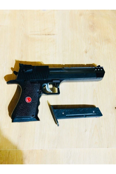 Büyük Boy 30x15 Cm Şarjörlü Boncuklu Plastik Silah 1 adet+ 1 adet hedef +  21 adet plastik boncuk - Resim 4