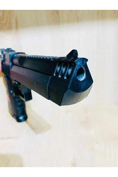 Büyük Boy 30x15 Cm Şarjörlü Boncuklu Plastik Silah 1 adet+ 1 adet hedef +  21 adet plastik boncuk - Resim 5