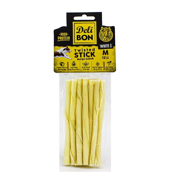 Delibon Deri Kalın Burgu Çubuk 12 Adet Beyaz ürün görseli 1