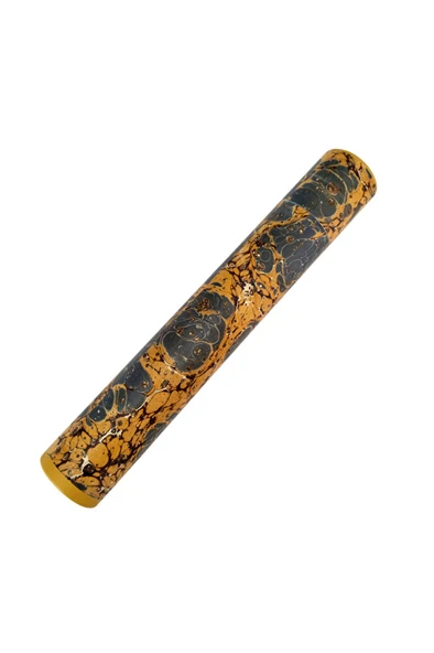 Ebru desenli kubur, fırça, kağıt , kalem saklama kutusu, süngerli silindir kutu, fırçalık-No:11 ürün görseli