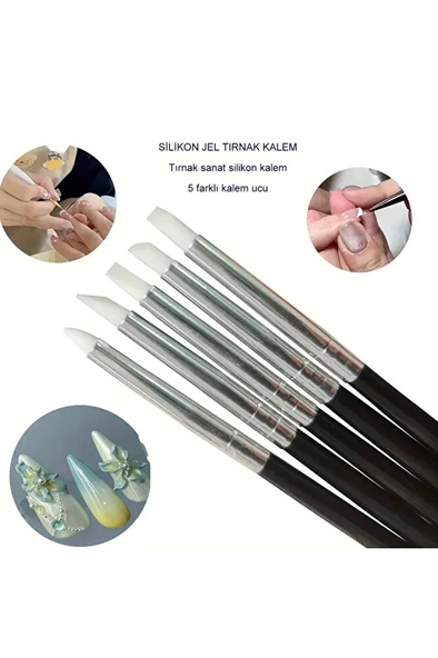 Silikon Kalem, Hobi, Çömlekçilik, Heykeltraş, Kabartma, Tırnak Sanatı-küçük ince uçlu 5Ad - 6