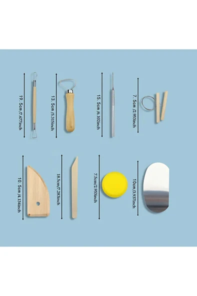 Modelaj Seti, kil, seramik, , çömlekçilik, heykeltraş, modelleme-8 Parça - 4