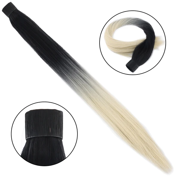 Fiber Sentetik Sihirli At Kuyruğu - Siyah / Platin Ombreli ürün görseli 1