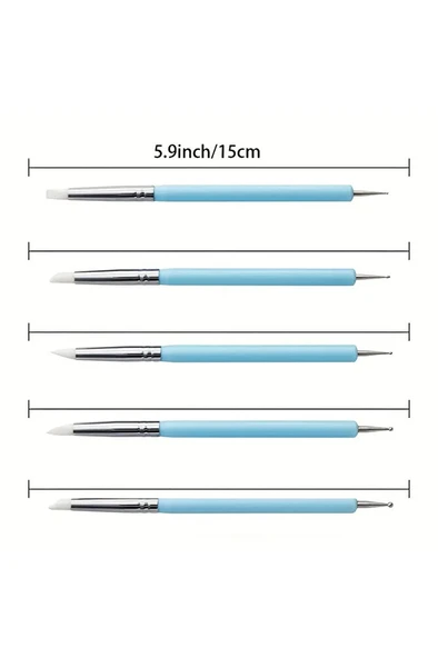 Kil, seramik, çömlekçilik, şekillendirici, heykel, modelleme, metal toplar-silikon kalem-9 Parça - 2