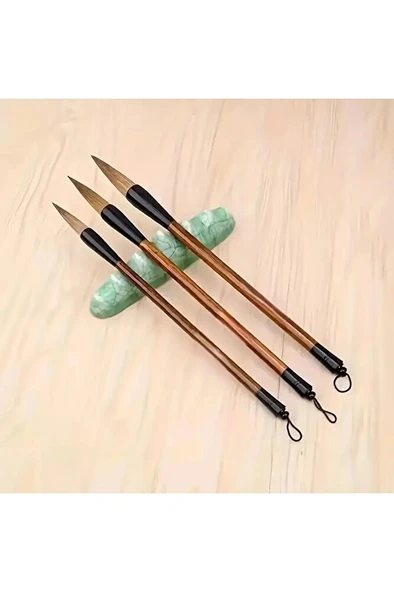 Tahrir Fırçası Seti Büyük Boy Çini, Vazo, Seramik, Sırlama, Suluboya, Çizim, Resim-üç Boy,3 Adet - Resim 4