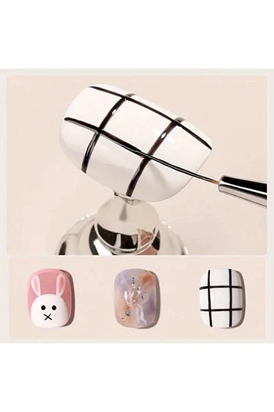 Detay Fırçası-ince Uçlu Fırça-tırnak Süsleme Fırça Seti-desen Fırçası, Altın Fırça Seti-3 Ad - Resim 4