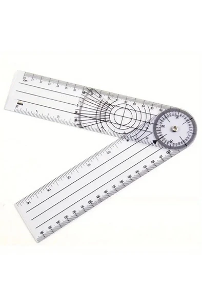Eklem Açısı Ölçüm Cetveli, Sanatçılar, Tasarımcılar ve Öğrenciler için Uygun 180° Çift İnç/cm-1Ad ürün görseli