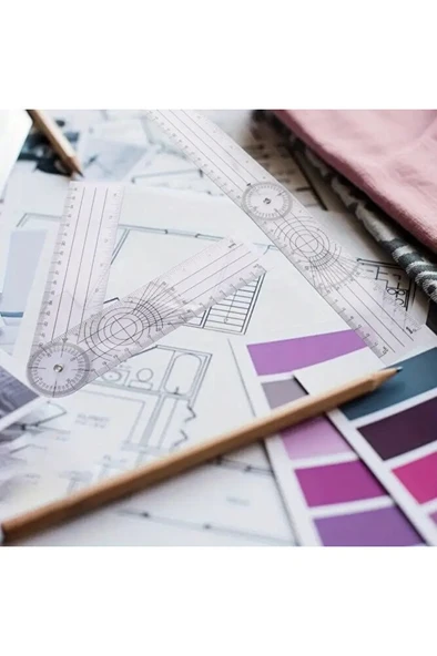 Eklem Açısı Ölçüm Cetveli, Sanatçılar, Tasarımcılar ve Öğrenciler için Uygun 180° Çift İnç/cm-1Ad - Resim 2