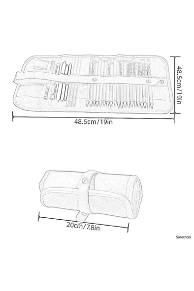 Kara kalem çizim seti, eskiz kalem seti, dereceli kalem set, tonlama-Rulo kalemlikli-32parça - Resim 5