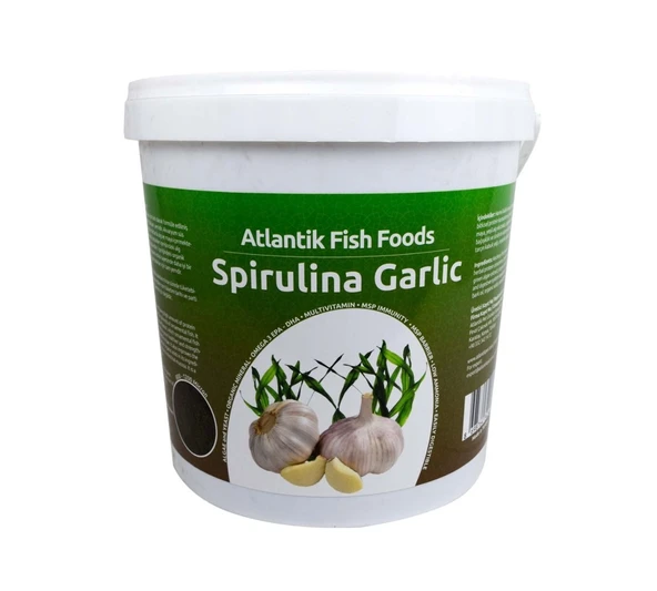 Atlantik Spirulina Garlic Granulat 3000 Gr Kova Balık Yemi ürün görseli