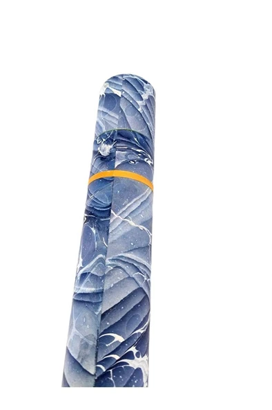 Ebru desenli kubur, fırça, kağıt , kalem saklama kutusu, süngerli silindir kutu, fırçalık-02 - Resim 5