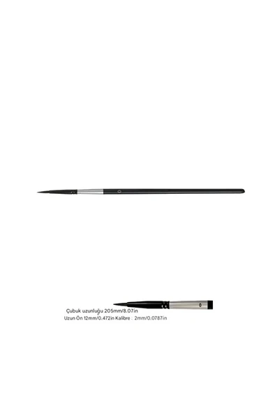 Profesyonel Sincap Saçı Fırça No:0-Tahrir Fırçası, Detay Boyama, Sulu Boya, Akrilik, Guaj, Yağlıboya ürün görseli