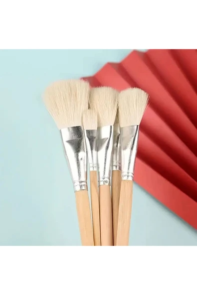 Seramik çini sırlama fırça seti, yaldızlama, vazo, cam, akrilik boyama, Premium-Set 9 Adet - Resim 6