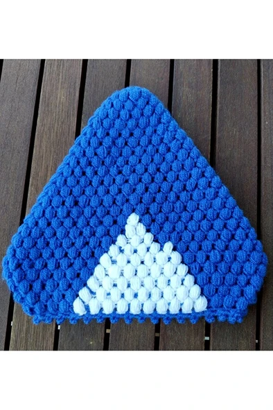 Banyo Lifi beyaz renk, duş bezi, el örgüsü, çeyizlik, üçgen çap:26cm ürün görseli