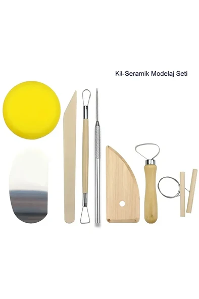 Modelaj Seti, kil, seramik, , çömlekçilik, heykeltraş, modelleme-8 Parça - 1