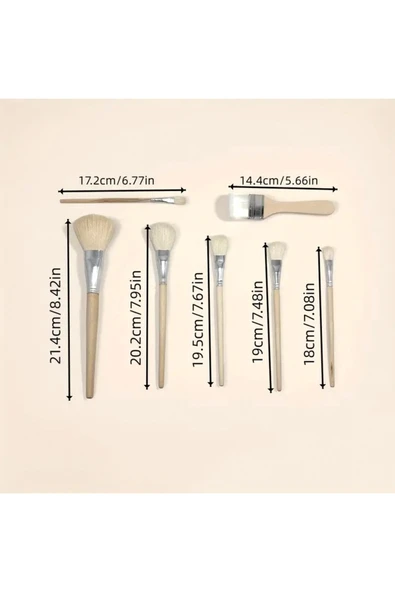 Seramik çini sırlama fırça seti, yaldızlama, vazo, cam, akrilik boyama, keçi kılı Premium-Set 7 Adet - Resim 5