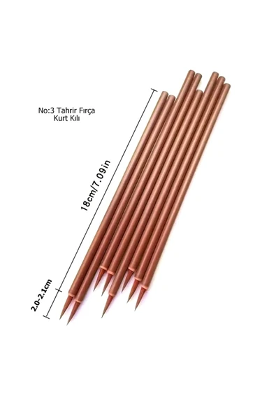 Fırçası Kurt Kılı No:3 Çini, Seramik, Tezhip, Minyatür, Suluboya, Çizim, Resim Sanatı-6 Adet - Resim 2