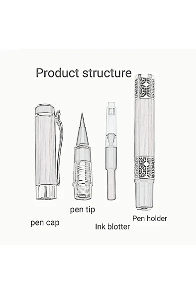 Fırça Uçlu Dolma Kalem, Brush Pen, Kurt Kılı, Hazneli, Siyah-Çini, Seramik tahrir Fırçası No:1 - Resim 4