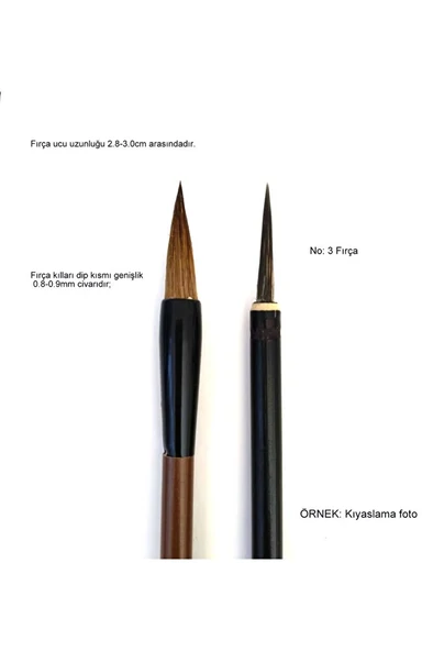 Tahrir Fırçası Kurt Kılı Büyük Boy, Sırlama, Çini, Vazo, Seramik, Sulu Boya, Resim-askılı 3 Adet - Resim 6