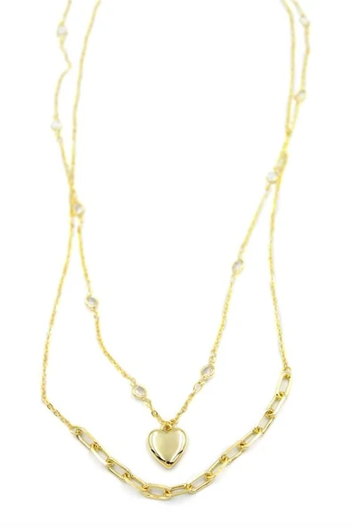 Kalp Kolye - 90cm - Altın - Resim 2