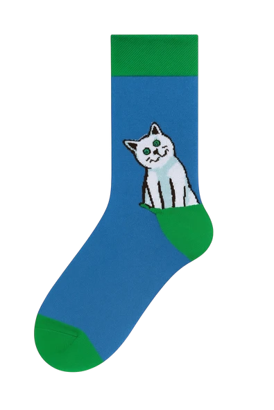 4’lü hayvan figürlü çorap seti kurt kedi panter desenli renkli çoraplar - Resim 4