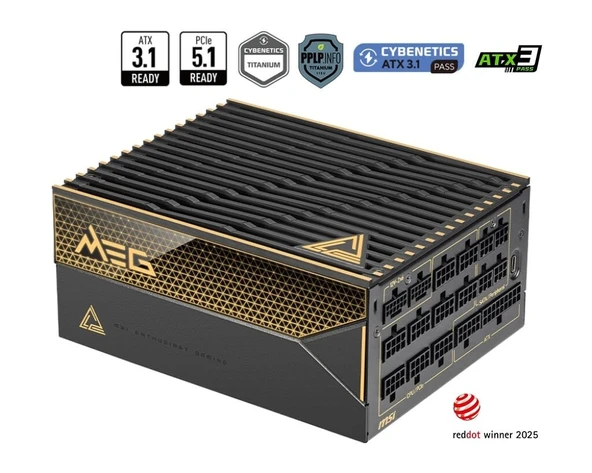 MSI MEG AI1600T PCIE5 1600W80+ TITANIUM FULMODULAR