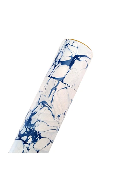 Ebru desenli kubur, fırça, kağıt , kalem saklama kutusu, süngerli silindir kutu, fırçalık-No:10 - Resim 2