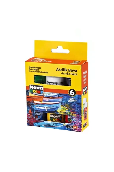 Akrilik Boya 6'lı Şişe 17ml 6 Farklı Renk-set - 2