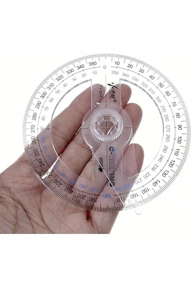 360° Protractor cetvel, Şeffaf Matematik, Geometri, Tasarım ve Sanat Projeleri için İdeal-1ad - Resim 4