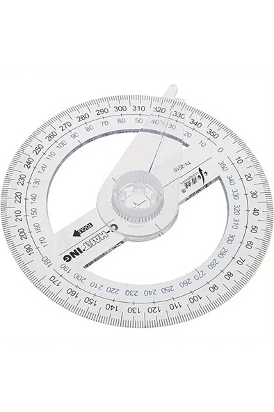 360° Protractor cetvel, Şeffaf Matematik, Geometri, Tasarım ve Sanat Projeleri için İdeal-1ad - Resim 3