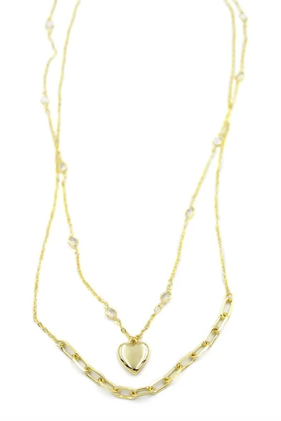 Kalp Kolye - 90cm - Altın ürün görseli 1