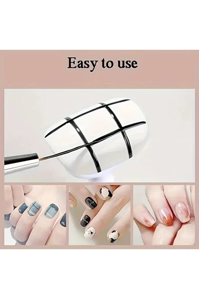 Detay fırça seti şeffaf-ince uçlu fırça-tırnak süsleme fırçası-desen fırçası, altın fırçası-3 Ad - Resim 4