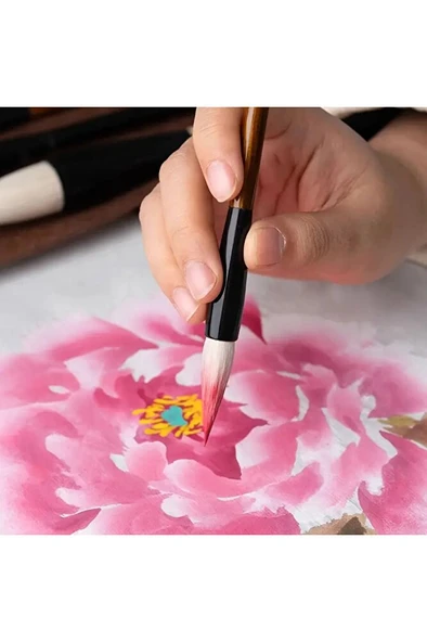 Tahrir Fırçası Koyun Kılı Büyük Boy, Sırlama, Çini, Vazo, Seramik, Sulu Boya, Resim-Askılı 1 Adet - Resim 4