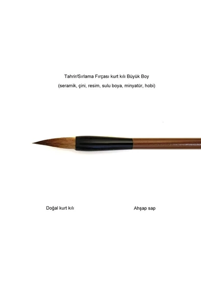 Tahrir Fırçası Kurt Kılı Büyük Boy, Sırlama, Çini, Vazo, Seramik, Sulu Boya, Resim-askılı 3 Adet - Resim 4