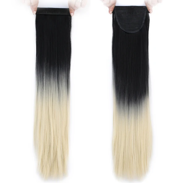 Fiber Sentetik Sihirli At Kuyruğu - Siyah / Platin Ombreli - Resim 2